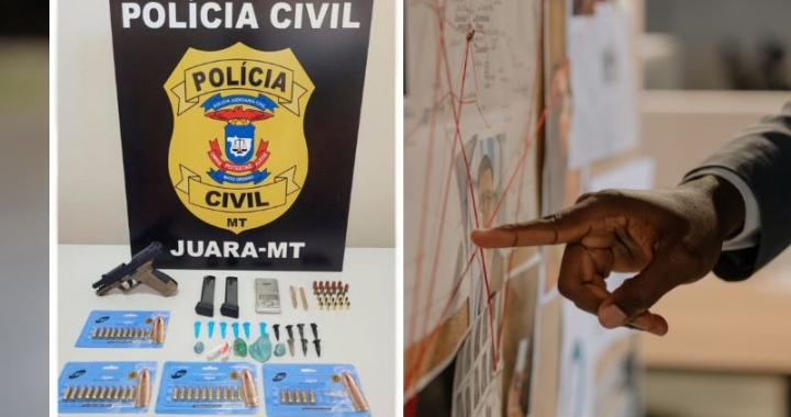 Polcia Civil de Juara prende homem por trfico de drogas e posse de arma restrita